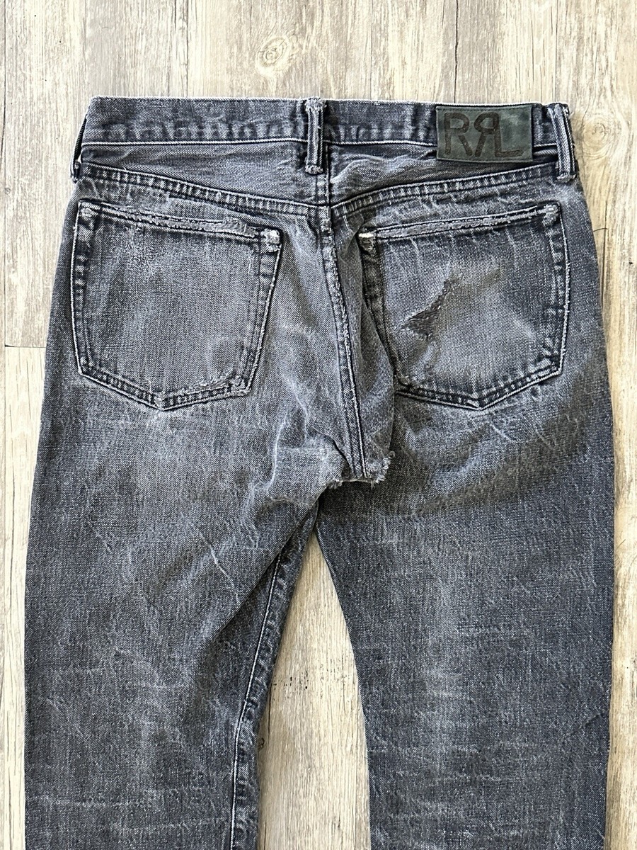 RRL Double RL Slim Narrow Japan Selvedge Denim Jeans Black