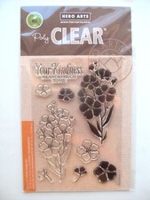 Hero Arts Clear Stamps 4"X6" Night Day Flowers S-1, NEW