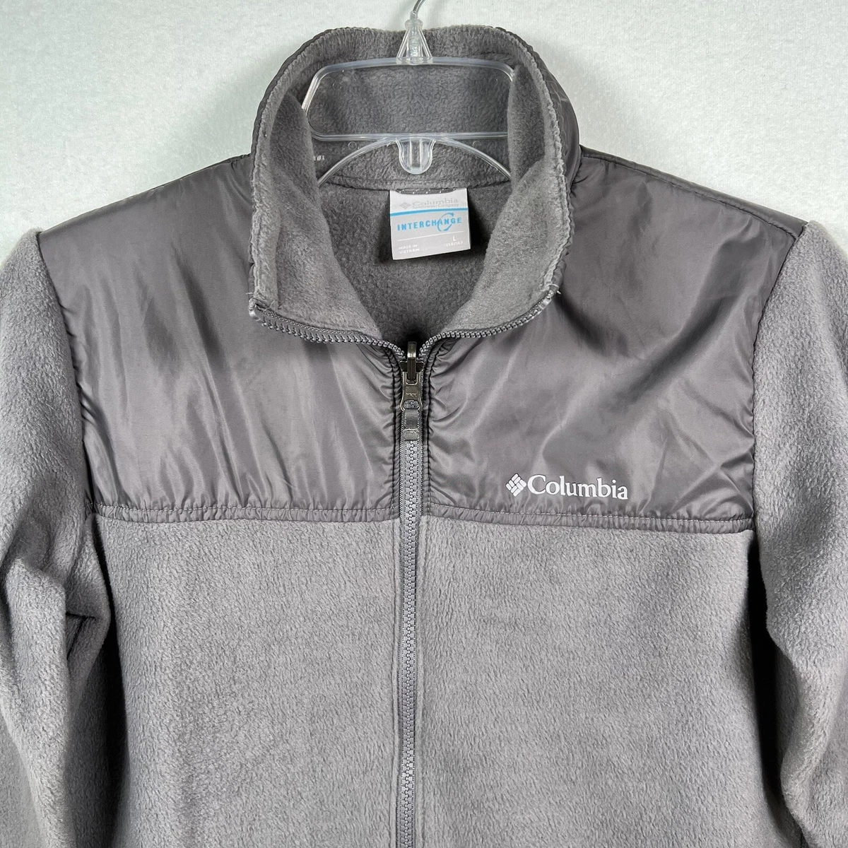 Columbia Full Zip Fleece Jacket Interchange Gray Kids Size YL 14 16 Outdoors Q