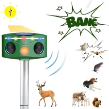 Solar Ultrasonic Bird Repellers Pest Control Scarer Deterrent Fox Motion Sensor