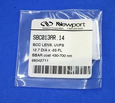 Bi-Concave Lens, -25mm FL x 1/2'' dia., AR coated (BCC, UV fused silica, Newport