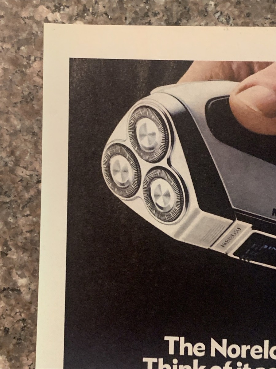 1981 Norelco Rotatract Electric Razor PRINT AD Twin-Blade Action