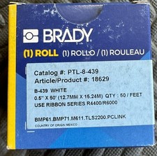 Lot Of 5 Brady Ptl-8-439-Bl Label Tape Cartridge, Blue, Labels/Roll: Continuous
