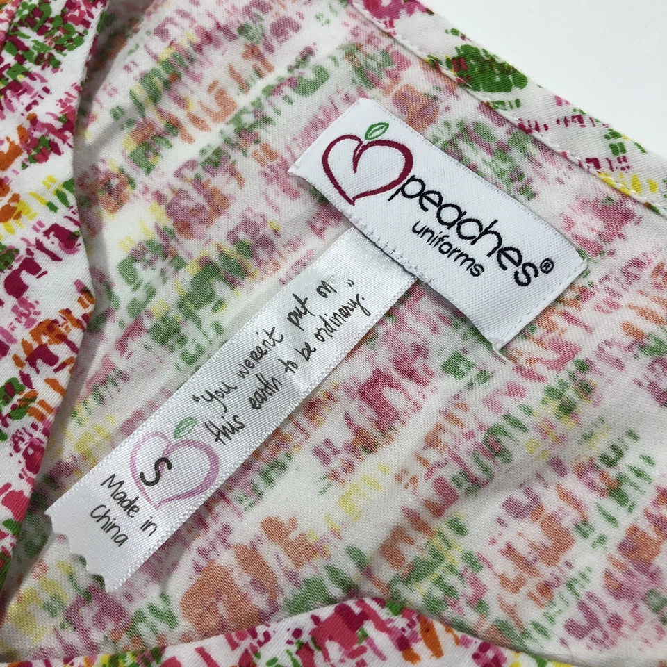 Peaches Scrub Top Printed Women’s Small S - Image 3 of 3