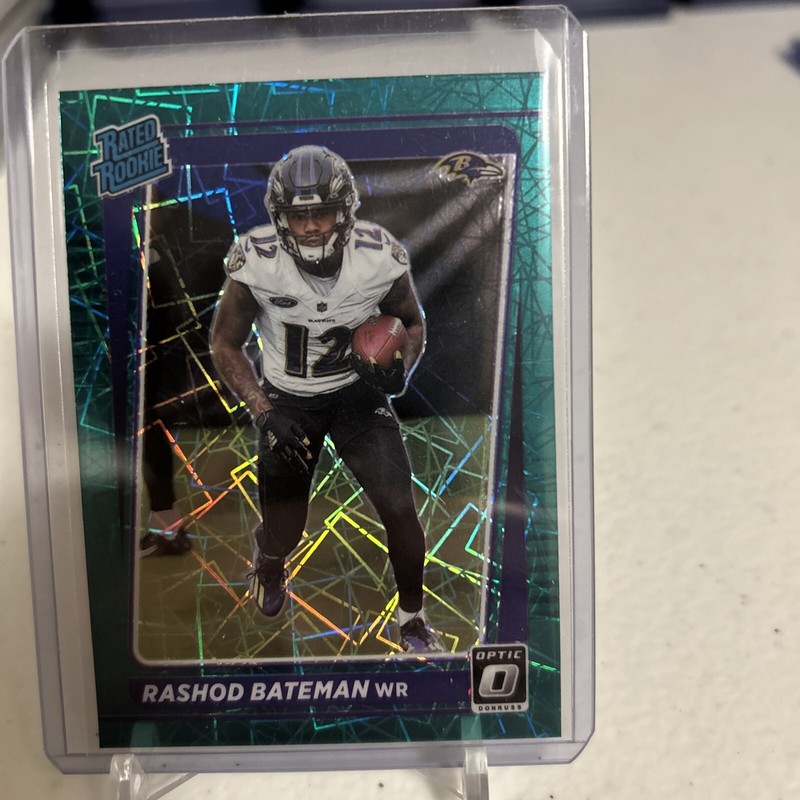 2021 Donruss Optic #210 Rashod Bateman Rookie Green Velocity Ravens