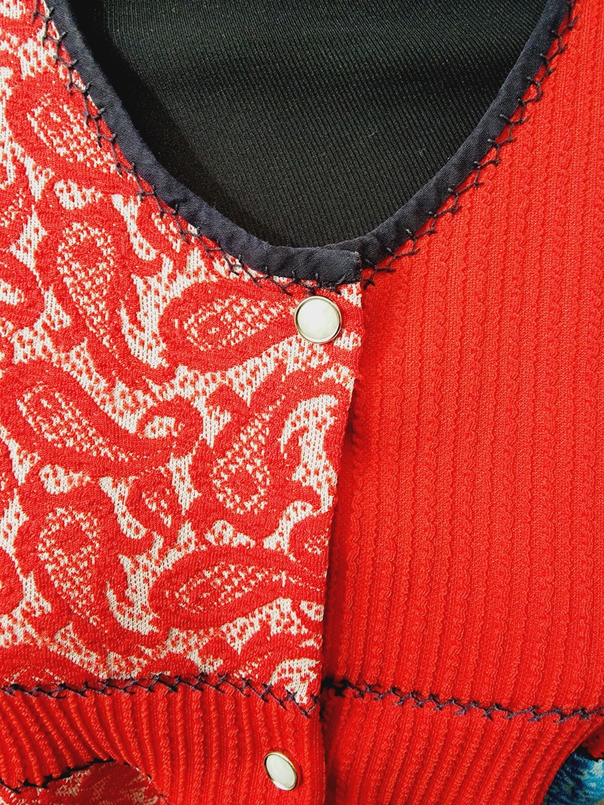 Multicolor Handmade Patchwork Robe Medium Size Po… - image 4