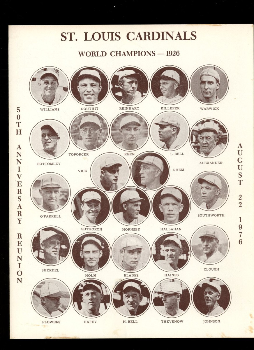 St Louis Cardinals World Champions 1926 50th Anniversary Brochure