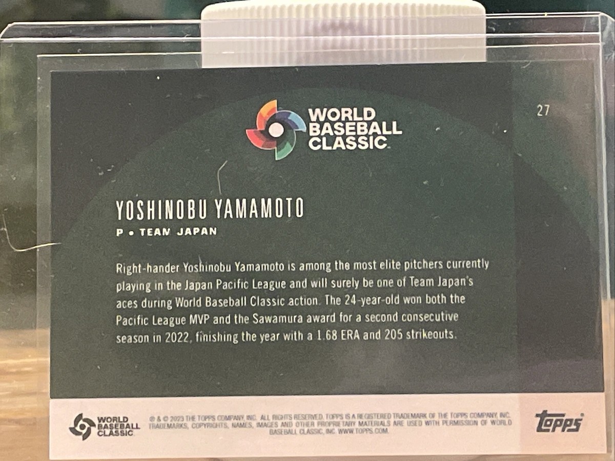 🔥Yoshinobu Yamamoto /99 2023 Topps World Baseball Classic WBC
