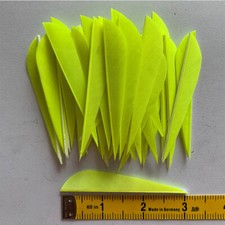 50PCS 3inch Fluorescent Yellow Parabolic Vanes Fletches Feathers Fletching RW LW
