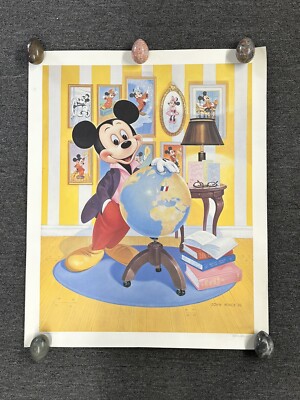 【DISNEY】 YOSHIROTTEN POSTER ミッキーマウス VINTAGE 1988 WALT DISNEY MICKEY MOUSE 60th ANNIVERSARY