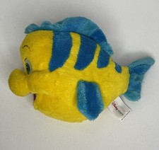 Disney Store Flounder Little Mermaid 9" Bean Bag Stuffed Animal Soft Plush EUC