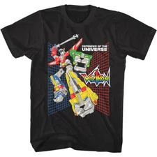 Voltron Defender of the Universe Poster Men's T Shirt Robot Lion Force Tee Space