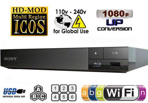 USED Sony BDP-S3700 Multi Zone Region Code Free DVD Blu-Ray Disc Player - WiFi - Afbeelding 1 van 5