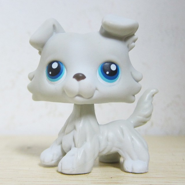 Littlest Pet Shop Collection LPS 363 Grey White Collie Puppy Dog