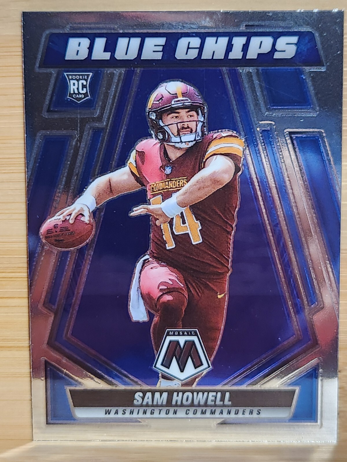 2022 Mosaic Sam Howell Blue Chips Silver Prizm Rookie Card Commanders RC