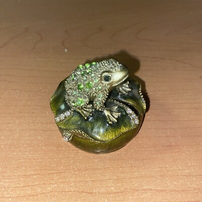 Porcelain Trinket Box - Jeweled Frog +FAST SHIPPING!
