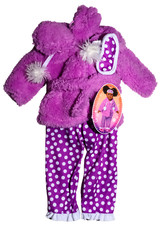 My Life As 18" Doll Purple Polka Dot Pajama Set with Robe Sleep Mask