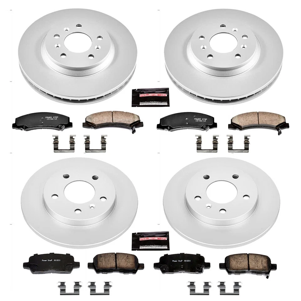 CRK5504 Powerstop Brake Disc and Pad Kits 4-Wheel Set Front & Rear for Chevy Foto 3 de 4