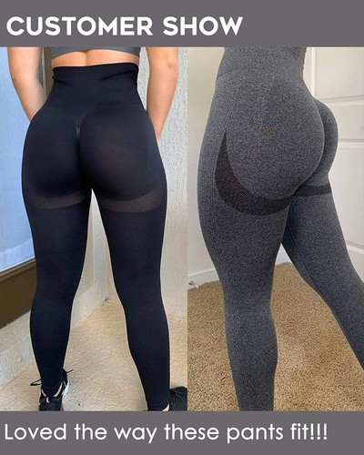 Women Butt Lift Yoga Pants High Waist Leggings Ruched Workout Booty Trousers Gym - Picture 11 of 42