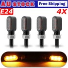 4x Motorcycle Indicators Mini 3 LED Turn Signal Lights Blinkers Amber Universal