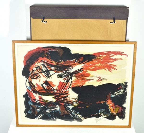 Karel Appel、Nu bleu、希少画集画、新品額装付 Karel Appel (1921-2006), Figures avec fond bleu No. 6