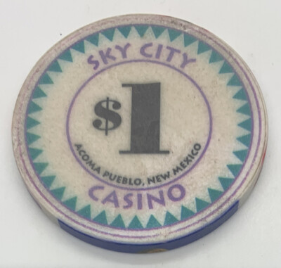 Sky City Casino $1 Gaming Chip - Acoma Pueblo NM - Chipco Ceramic