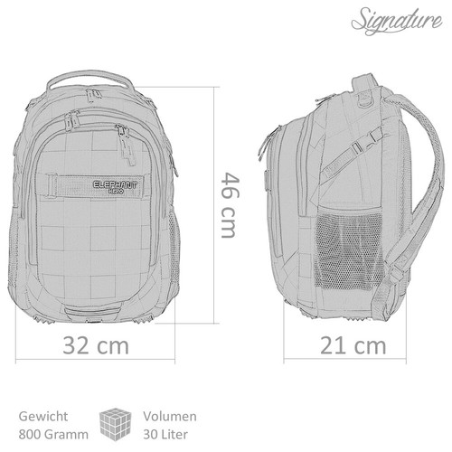 Schulrucksack Rucksack Jungen Mädchen Elephant Signature Hero Daypack + Heftbox - Bild 48 von 309
