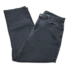 Eileen Fisher Organic Cotton Straight Leg Jeans Women's 10P Gray Denim Stretch
