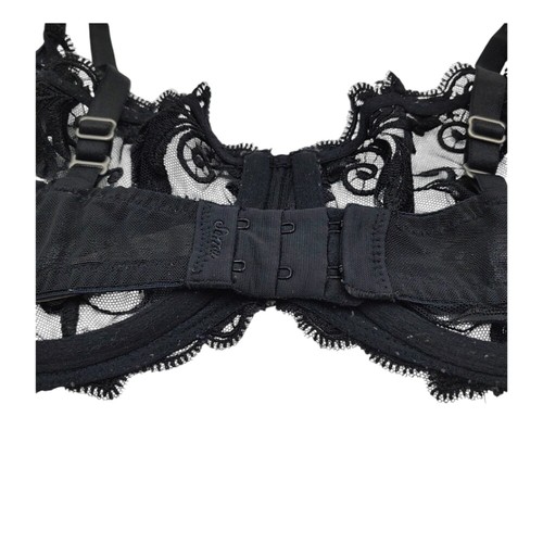 Soma Sensuous Unlined Bra Women's 34C Black Lace Non-Paddded Sheer Balconette - Picture 5 of 8