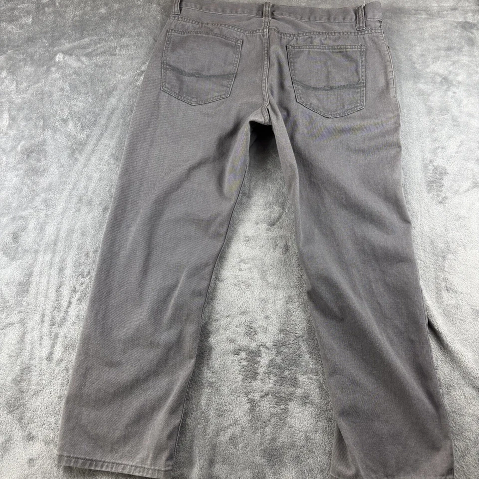 Jeans Alfani para hombre 36 X 30 gris denim 100 % algodón 5 bolsillos tiro medio pierna recta Foto 2 de 4