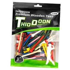  Golf Tees Professional Natural Wood Golf Tees Pack Mixed Color 3-1/4 Inch 83mm