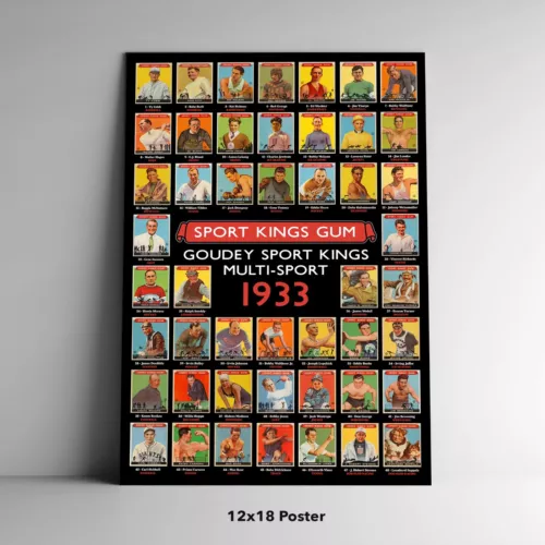 1933 Goudey Sport Kings R338 Complete 48-Card Baseball Card Set Poster / Canvas