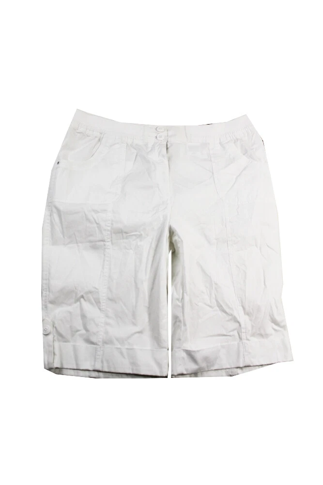 Jm Collection Bright White Convertible Skimmer Shorts 14