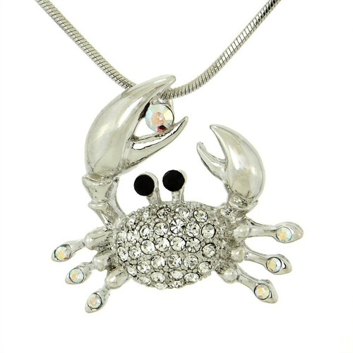 CRAB Necklace Made With Swarovski 