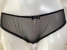 Agent Provocateur erotic skull X bones briefs L black gold new vinatge