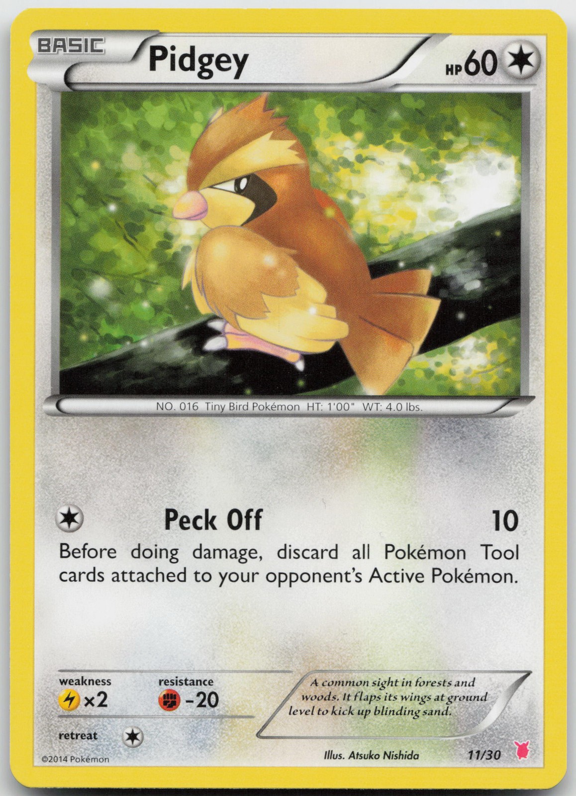Pidgey (#11) Common XY Trainer Kit: Bisharp & Wigglytuff 11/30 LP