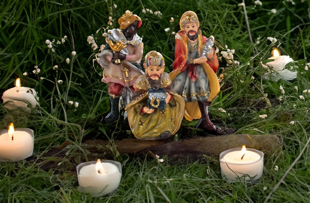 3er Set Heilige Könige Mit Kamelen, Figuren Aus Ha Produktbild-Vorschau 11