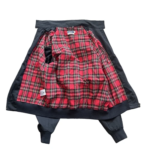 Fred Perry Harrington Jacket Men M 40 Black Red Tartan Lined Bomber Mod England image 6