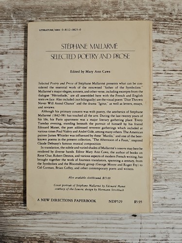 Selected Poetry and Prose Stephane Mallarme Paperback Literature Poems Essays - Picture 2 of 8