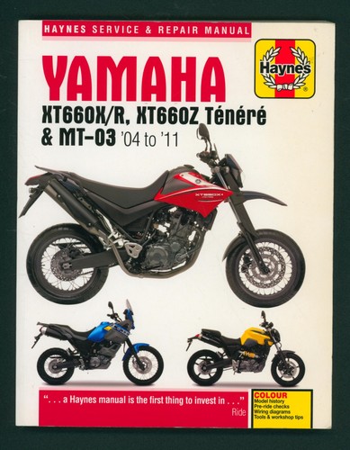Yamaha XT660 Tenere MT03 Haynes Manual (04-11) Repair XT 660 X R Z MT-03 GJ08