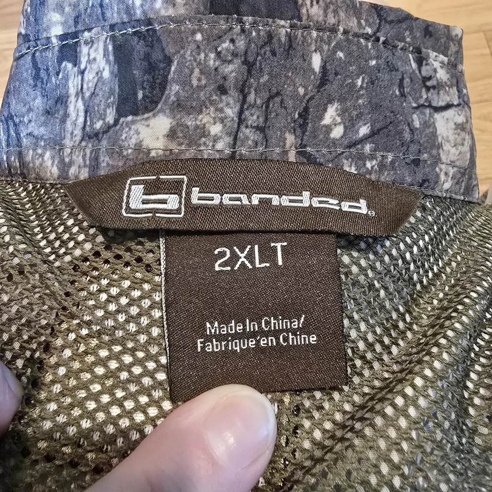 Banded Realtree Timber Camo Vented Lightweight Button Down L/S Shirt Men's 2XLT - Image 3 of 4