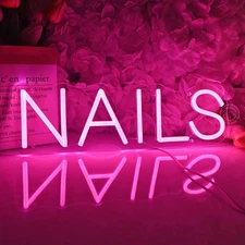 Britrio LED NAILS Neon Sign Light Pink Nails Spa Beauty Salon 