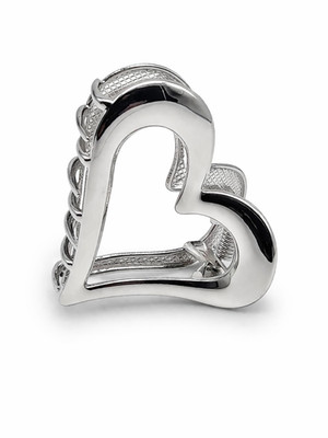 Haarklammer Silver Heart das Silberne Herz metall Love Liebe Romantik Yehwang