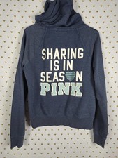 Victorias Secret Pink SHARING IS IN SEASON RARE VTG Hoodie Sweater LARGE