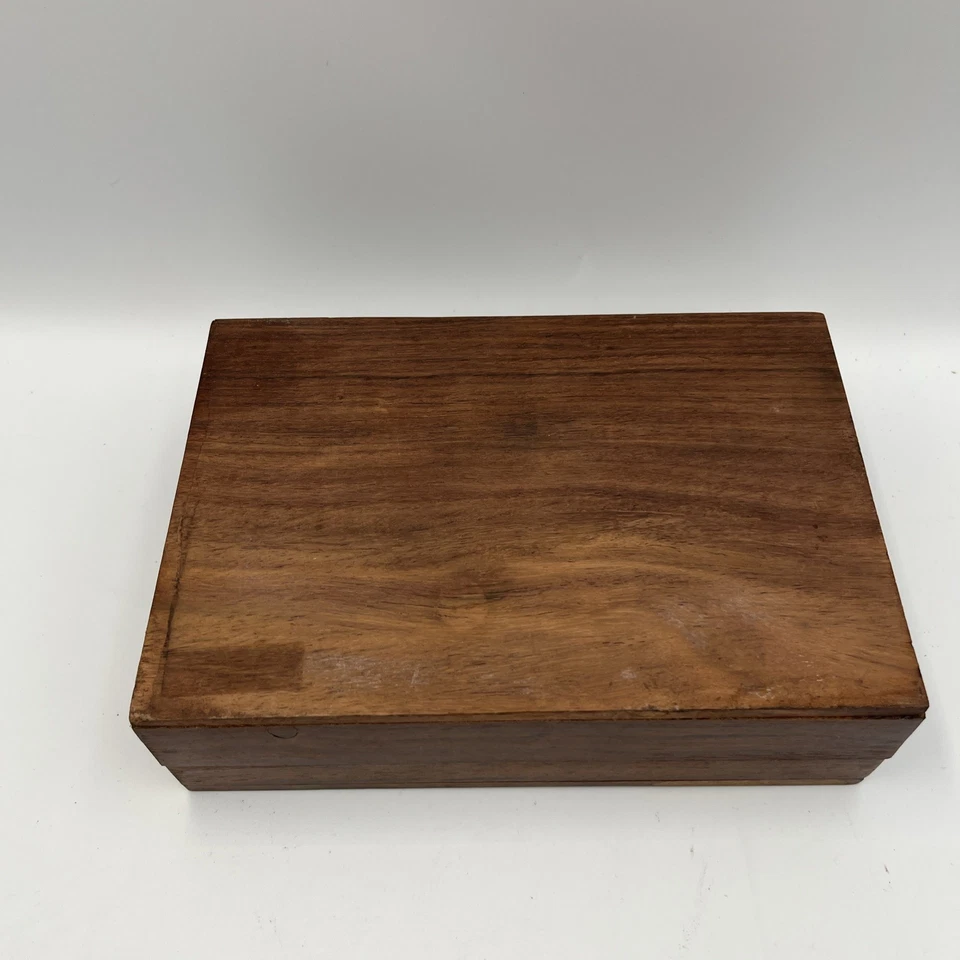 Vtg Wood Carved Tea Caddy Big Ben Of London Utensils Spoon Strainer Hinged Box - Image 3 of 4