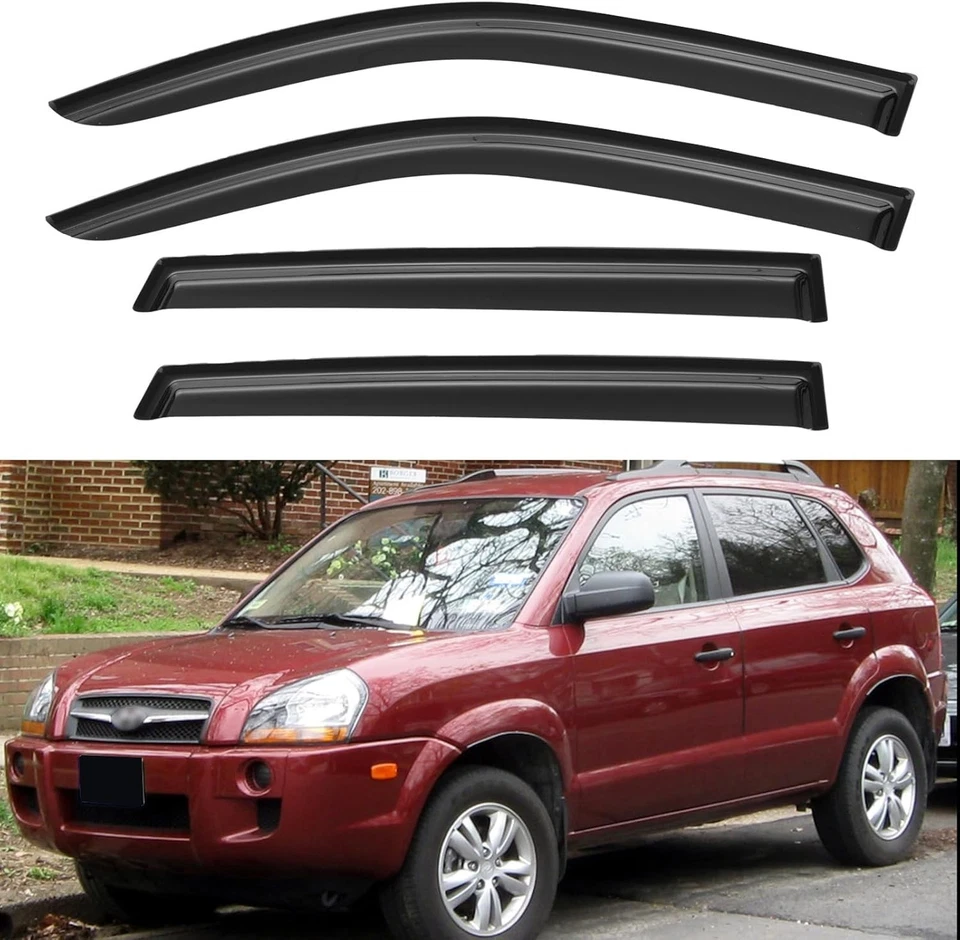 Out-Channel Window Visors for 2005-2009 Hyundai Tucson - UV & Scratch Resistant Foto 3 de 4