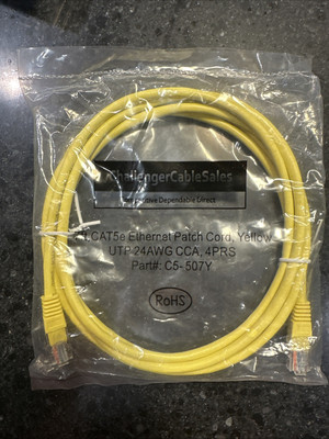CAT5e Ethernet Cable Lan Router Network CAT5 RJ45 Internet Yellow Patch Cord