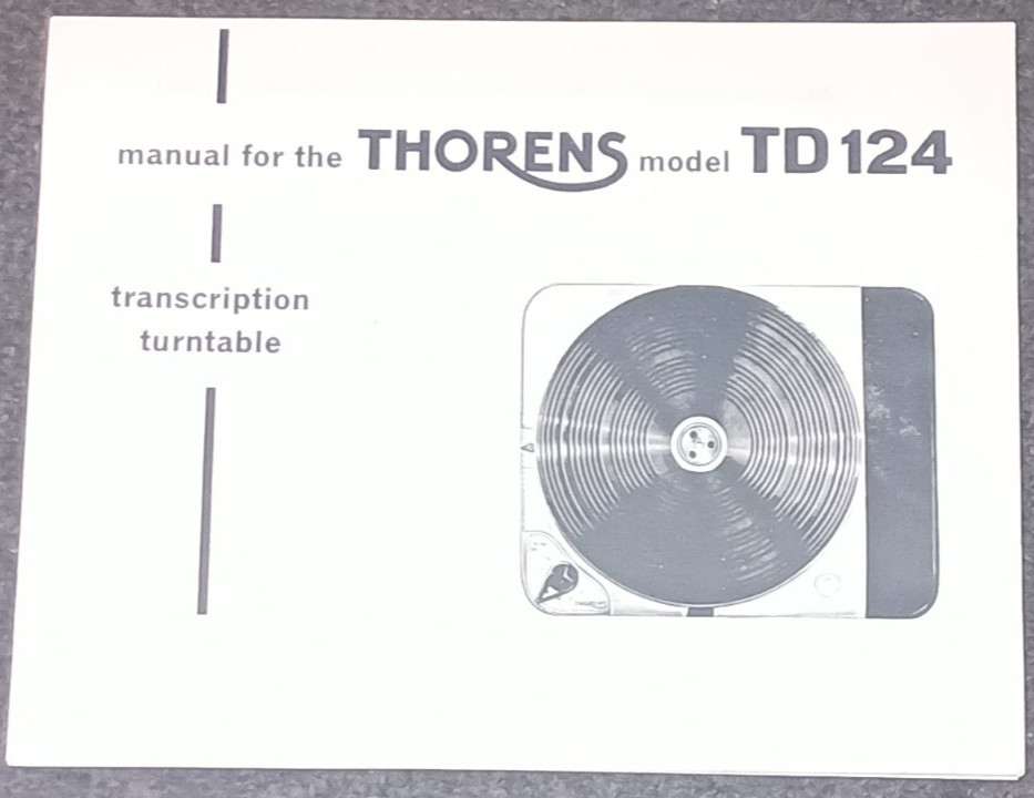 THORENS ELPA TD 124 Turntable Owners Manual Photocopy