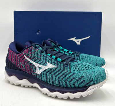 Mizuno WAVE SKY WAVEKNIT 3 Women's NEW Running Shoes Blue Multiple Sizes NIB