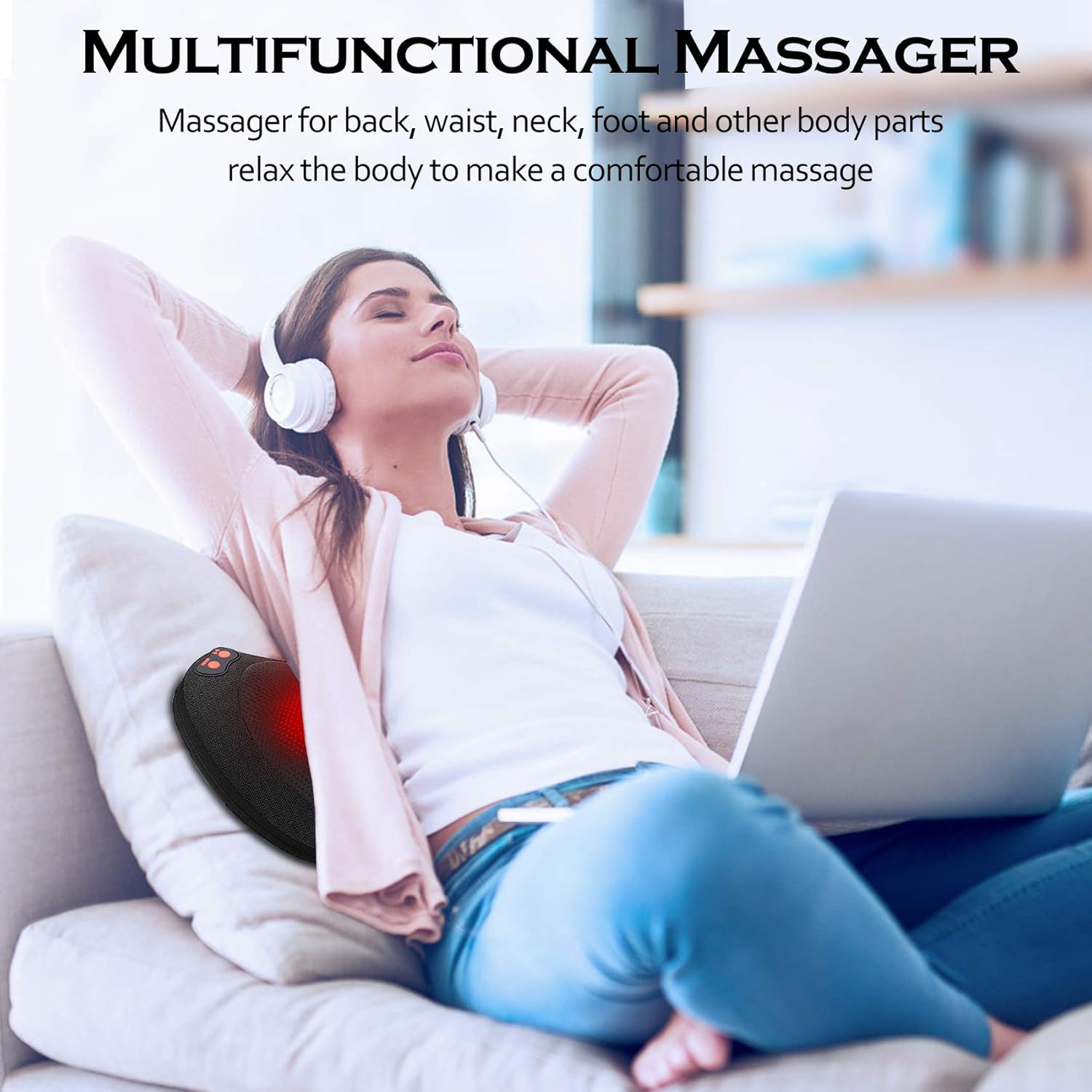 Back Massager,Shiatsu Neck Massager for Pain Relief,Electric Shoulder Foot Massa